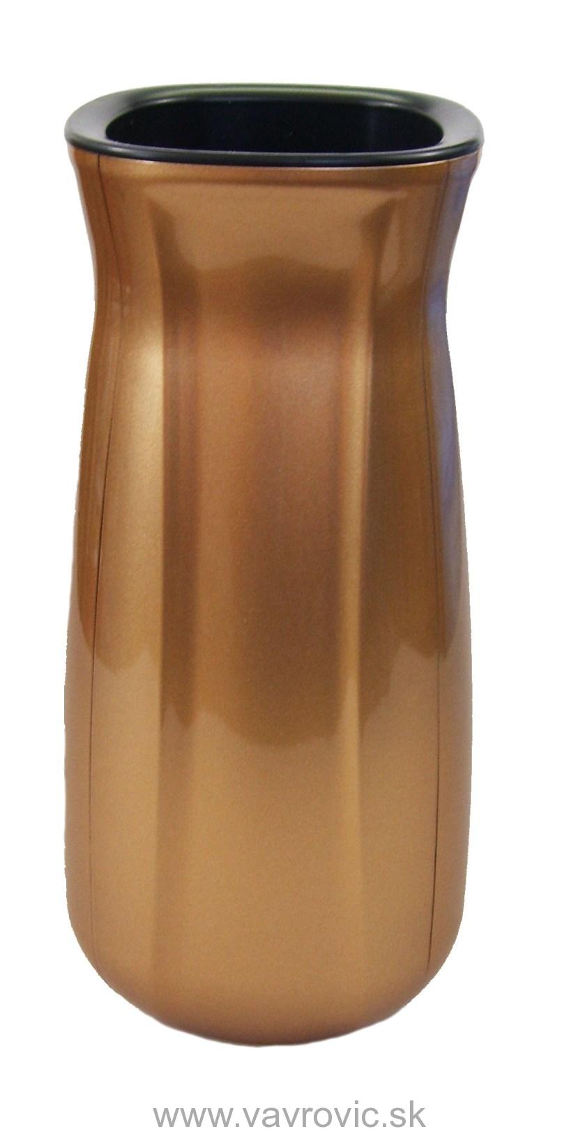 Náhrobná váza V4 - zlato - metalická farba / štvorhranná oblá