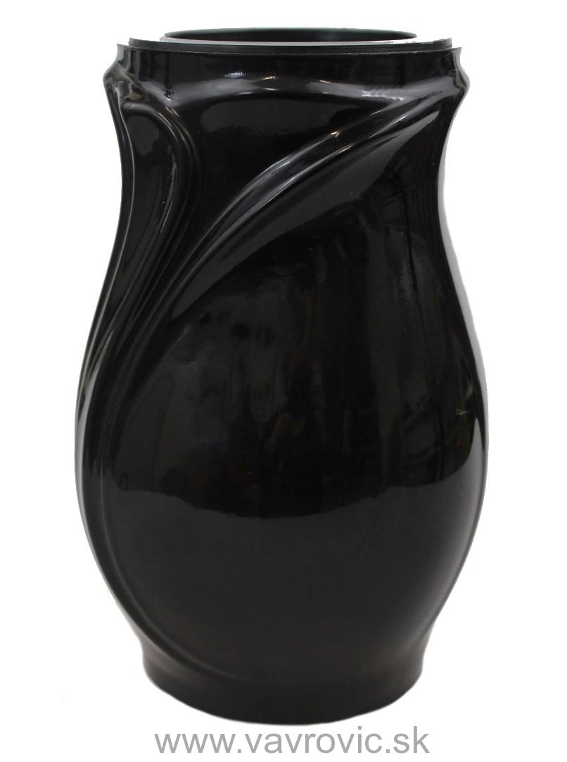 Živicová váza - tvarovaná / Imitácia Čierna