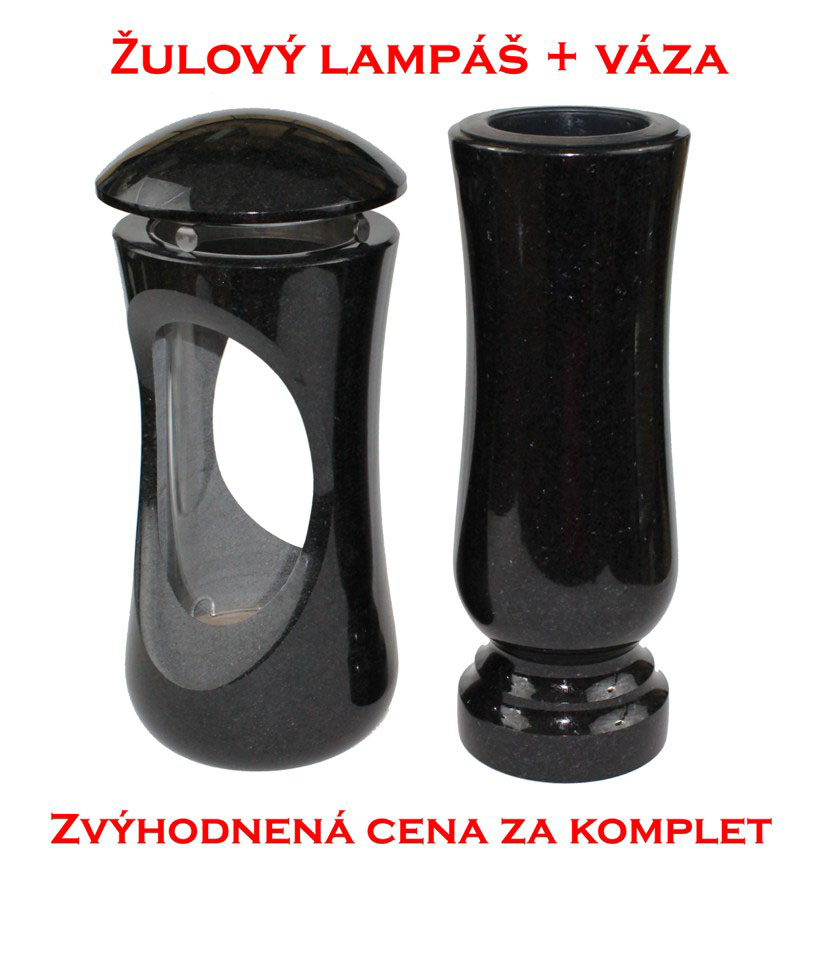 Žulový komplet Lampáš + Váza